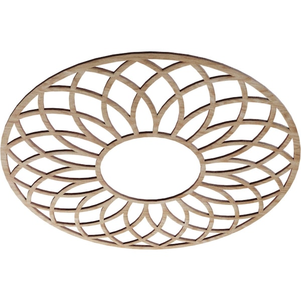 Cannes Wood Fretwork Pierced Ceiling Medallion, Red Oak, 26OD X 8 7/8ID X 3/8T